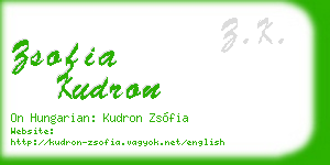 zsofia kudron business card